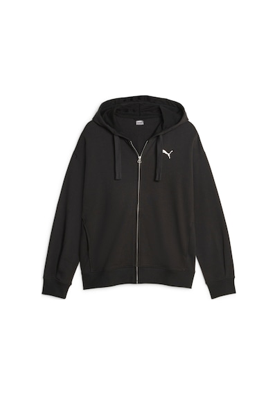 Puma Her Terry Fermuarlı Kadın Kapüşonlu Sweatshirt 676003 01 Siyah