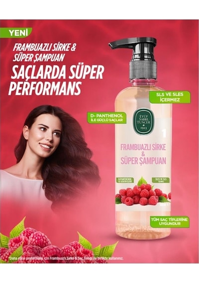 Eyüp Sabri Tuncer Frambuazlı Sirke Süper Şampuan 6 x 100 ML