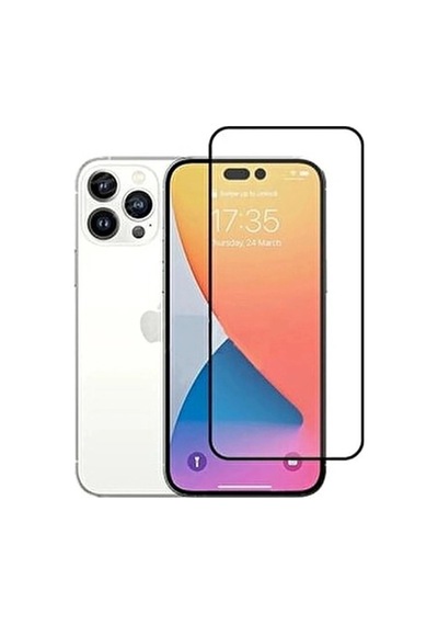 Hubrendy Tedarik Apple iPhone 14 Pro Max Uyumlu 9d Tam Kaplayan Parmak Izi Bırakmayan Ekran Koruyucu Film