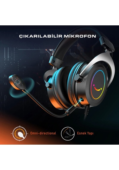 Fifine Ampligame H3 Mikrofonlu Rgb Oyuncu Kulaklığı