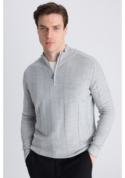 D's Damat Ds Damat Regular Fit Gri Düz Örgü Kazak 5hf063902154m 301