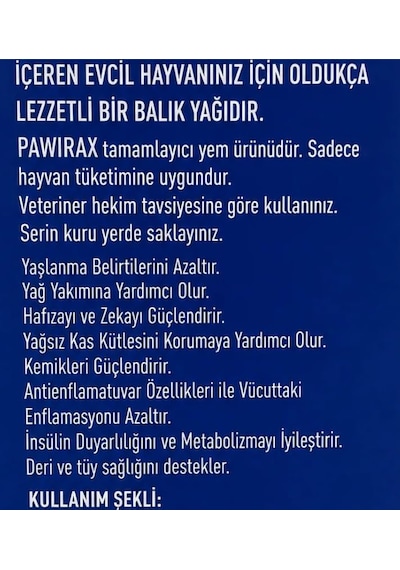 Tr Mamadolabi Pawirax Kedi Ve Köpek Balık Yağı Omega 3- Omega 6, 200 Ml