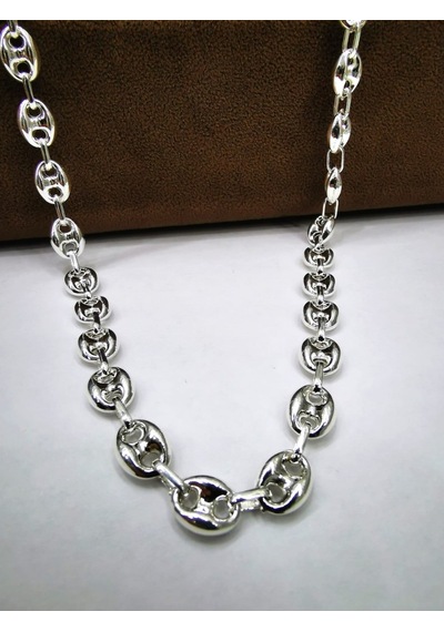 Omar Silver Unisex Gemici Arpa 8Mm Gümüş Kolye Zincir
