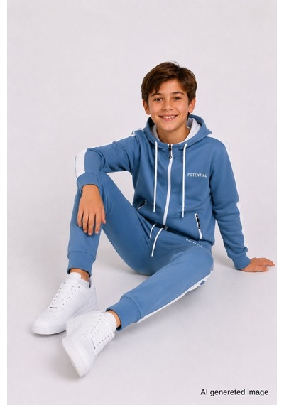 Pina Kids Erkek Çocuk Scuba Potential Kalın Şeritli Kapüşonlu Dalgıç Kumaş Eşofman Takımı Esf7026 Açık İndigo Pina Kids Erkek Çocuk Scuba Potential Kalın Şeritli Kapüşonlu Dalgıç Kumaş Eşofman Takımı Esf7026 Açık İndigo