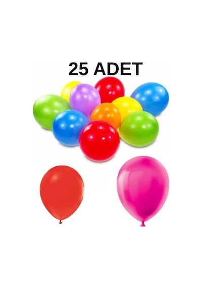 Renkli Balon 25 Li Karışık Renk Parti Doğum Günü Kutlama Özel Günler Çok Renkli