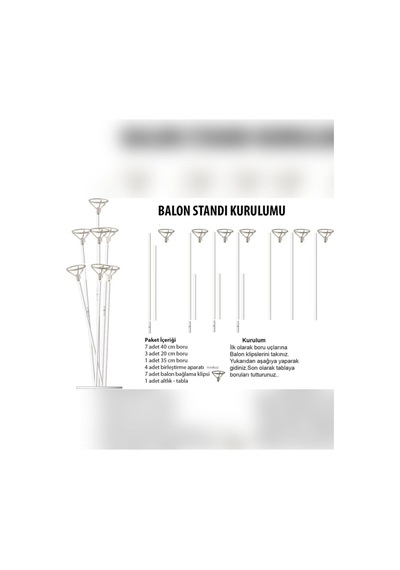 2 Adet Balon Süsleme Standı 7 Li Çubuklu Ayaklı Balon Standı Seti Parti Ve Doğum Günü Süsleme Diğer