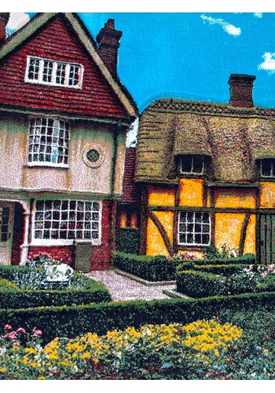 Brugge'de Bir Park Adlı İran Tebriz Halı Tablo 95x75cm - Duvar Halı Kilim Tablo