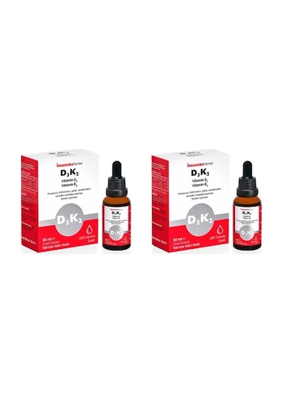 İmuneks Farma D3K2 Damla Vitamin D3, Vitamin K2 içeren Takviye Edici Gıda 30 ml x 2 Adet