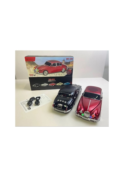 Nostaljik Araba Görünümlü Bluetooth Hoparlör Sd Kart Usb Fm Radyolu Şarjlı Taşınabilir Speaker Mavi