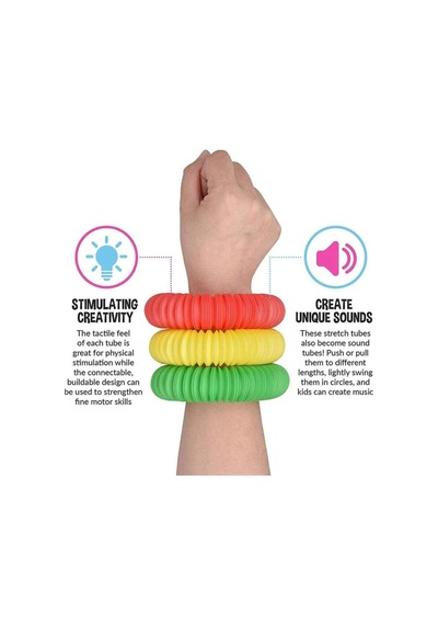 Pop Tube Eğitici Uzayıp Kısalan Borular Stres Giderici Renkli Bir
