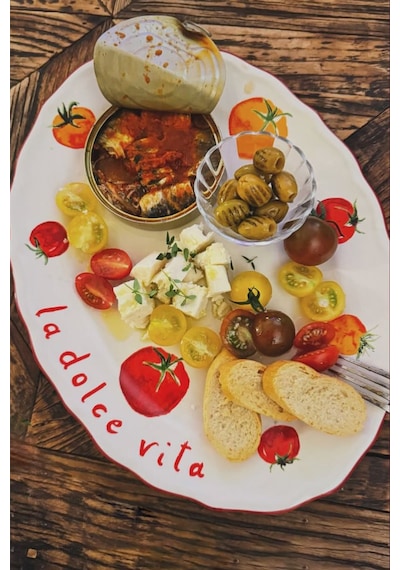 Rakle x Bengi Kurtcebe Pomodoro Stoneware Kayık Sunum Tabağı 34 cm