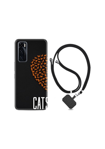 Vivo Y70 Kılıf Boyun Askılı Cats 1792