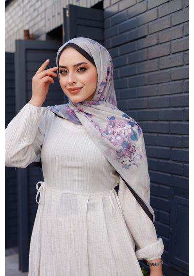 Mimiyum Ross Kraşli Şal Flowers Desen Siyah