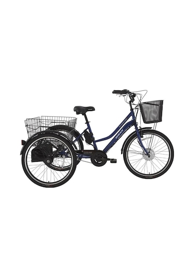 Bisan E-porter Üç Tekerli Elektrikli Bisiklet 44cm V 24 Jant 3 Vites Lacivert Beyaz Çok Renkli