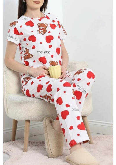 Seka Store Seka Alt Üst Aynı Pijama Takımı Beyazayı - 50079.1857. Çok Renkli