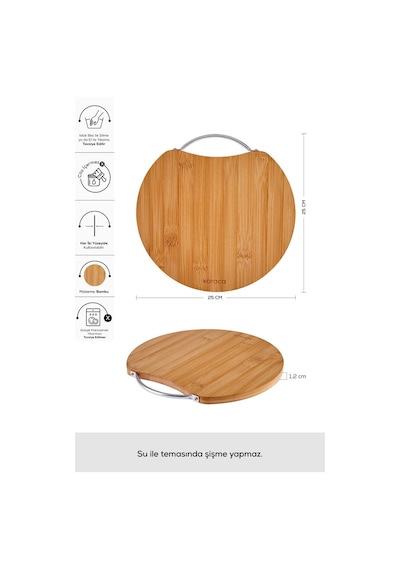 Karaca  Owen Round Small Bambu Kesme Tahtası