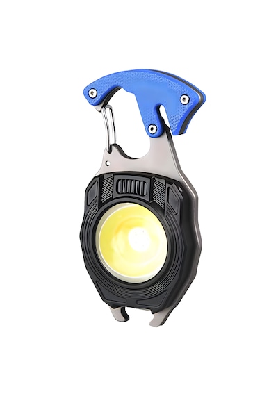 İdragon W5147 Çok Fonksiyonlu Şarjlı Cob Led Anahtarlık Fener - Çakmak, Düdük, Tornavida Ve Kemer Kesici Özellikli Kamp Lambası Çok Renkli