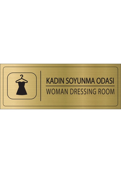 Mayeka Kadın Soyunma Odası İsimlik Altın Metal Kapı İsimliği Levhası Yönlendirme Tabelası