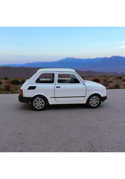 Nostaljik Metal Çek Bırak Beyaz Fiat 126 Araba Kapılar Açılır Diğer