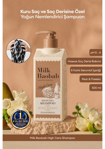 Kuru Saçlara Özel Yoğun Nemlendirici Şampuan Mılk Baobab High Cera Shampoo Pear&freesia