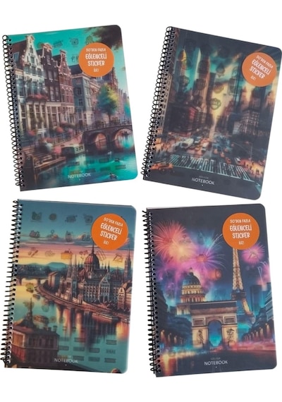 Keskin 80 Yaprak A5 Kareli Spiralli Pp Kapak Stickerli