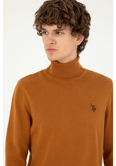 U.S. Polo Assn. Erkek Slim Fit Boğazlı Yaka Saks Basic Sweatshirt 50293523-VR153