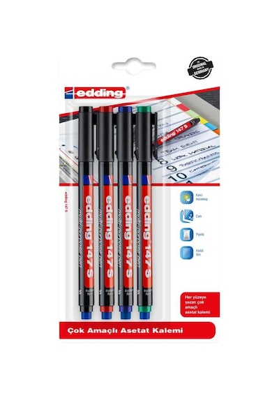 Edding 147S Asetat Kalemi 4'Lü Paket