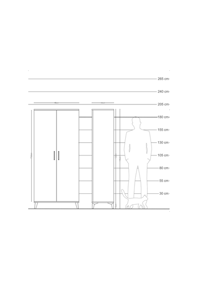 Hyperion Dolap 3 Raflı 2 Kapaklı Tek Askılı 88x44x195 Antrasi... Antrasit