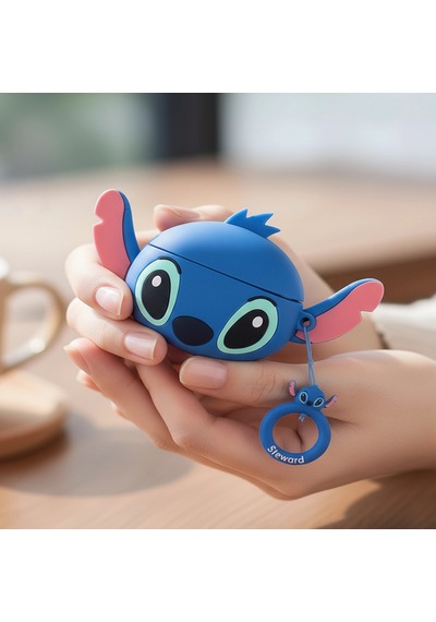 Caseonn Apple Uyumlu AirPods Pro 3 Kılıf Karakter Figürlü Stch Mavi