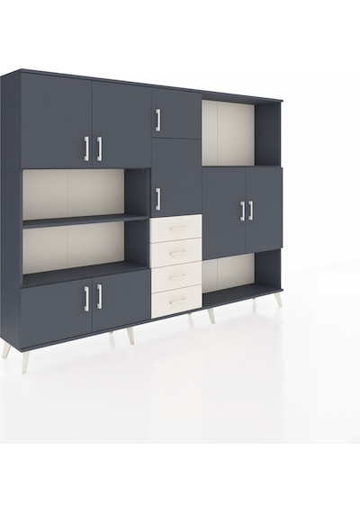 Arges Dolap 10 Raflı 4 Çekmeceli 8 Kapaklı 220x30x163 Antrasit-an Antrasit-antrasit/aytaşı Arges Dolap 10 Raflı 4 Çekmeceli 8 Kapaklı 220x30x163 Antrasit-an Antrasit-antrasit/aytaşı