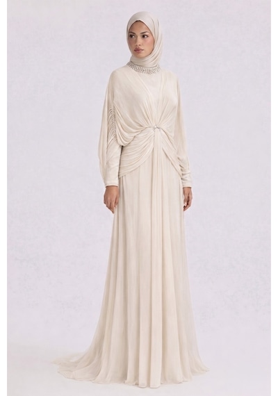 Olcay Yoryo İpek Abiye Şal Açık Taş 103