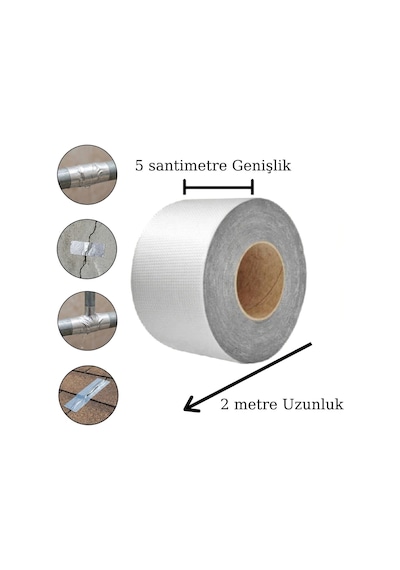 Mcg 2 Mt Yüksek Sıcaklık Dayanan Su Geçirmez Çatı Duvar Çatlak Onarıcı Yapışkan Bant Folyo 5 Cm