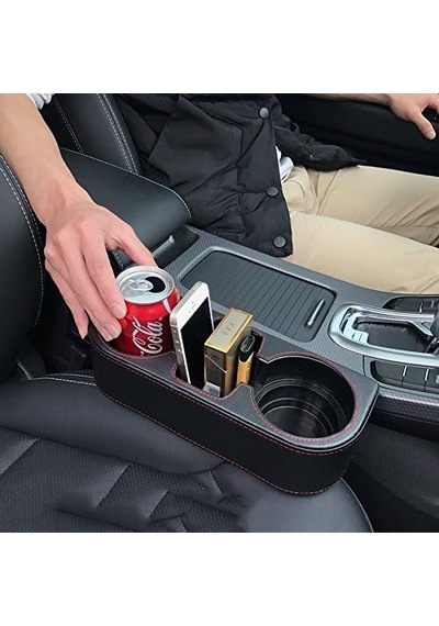 Ayrex Bozuk Para Yan Cep Konsol Yan Cep Deri Kapak Araba Bardak Tutucu Otomatik Ön Koltuk Düzenleyici Cep Telefonu Tut Genel