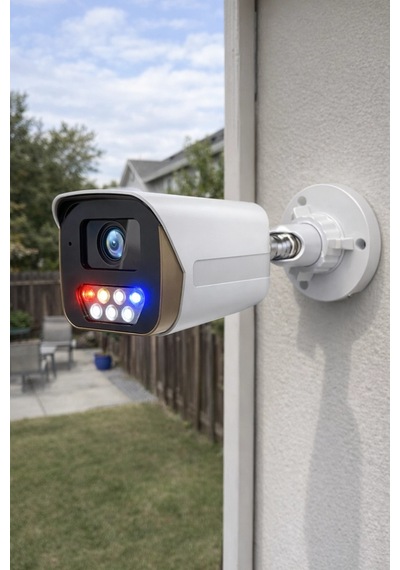J-tech Jt-112 5mp Poe Sesli Ip Bullet Metal Güvenlik Kamerası Haraket Duyarlı Çakar Led