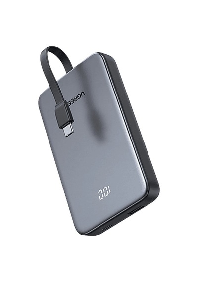 Ugreen Zapix 10.000 Mah 20w Dahili Usb-c Kablolu Hızlı Şarj Powerbank, 75161b Siyah