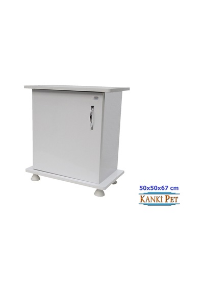 Kanki Pet 50 CM Mdf Akvaryum Beyaz Sehpa 50 x 50 x 67h CM