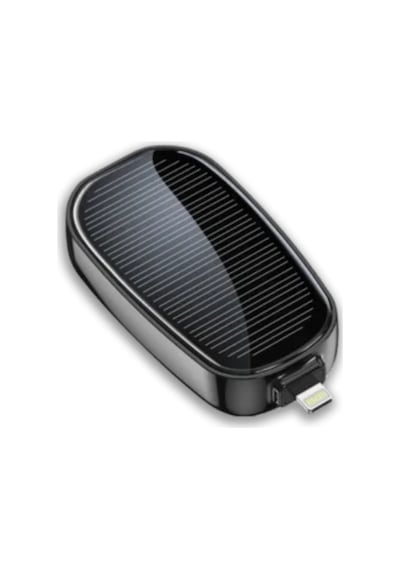 Mey İthalat Mini Güneş Enerjili Powerbank Cep Tipi Acil Şarj Cihazı Siyah