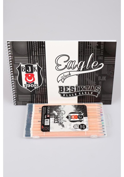 Lisanslı Beşiktaş 12'li Boya Kalemi Ve Boyama Defteri Seti