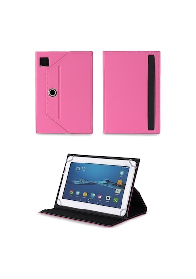 Samsung Galaxy Uyumlu Tab A9+ Plus 11 Inç Sm-x210 Standlı Üniversal Kapaklı Pembe Tablet Kılıfı