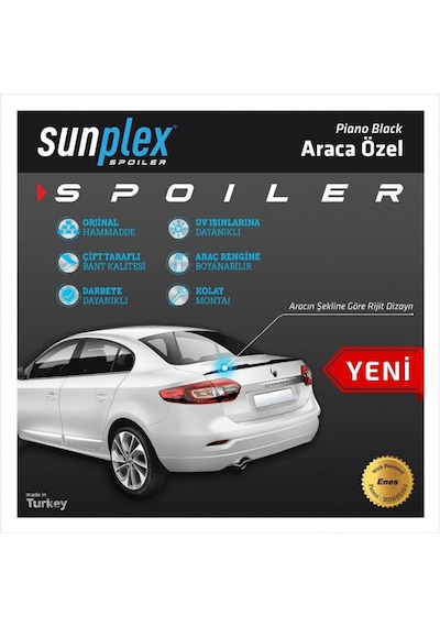 Spoiler Parlak Siyah Fluence 2009-2016 2020101 Sunplex