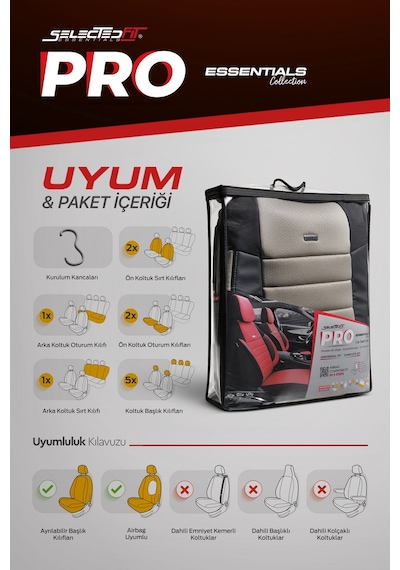 Selectedfit Pro Design Universal Oto Koltuk Kılıfı