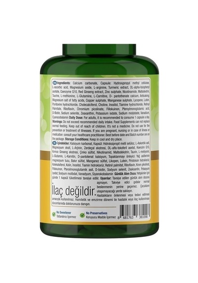 Natures Supreme Multivitamin For Men 100 Kapsül Aromasiz