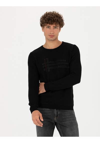 Pierre Cardin Erkek Siyah Triko Kazak 50278091-vr046 Siyah