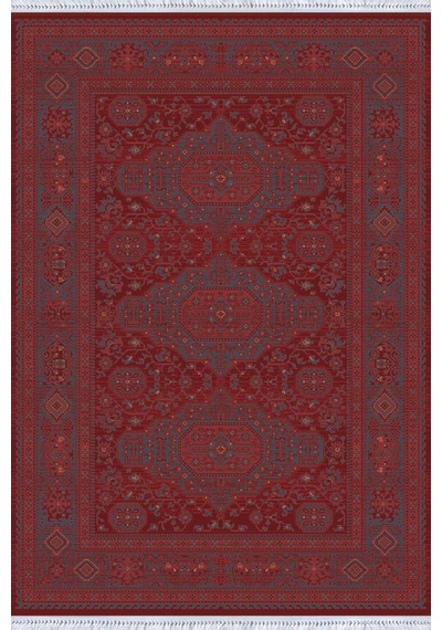 Bordo Yöresel Dokuma Pamuk Tabanlı Kaymaz Kilim Klm323