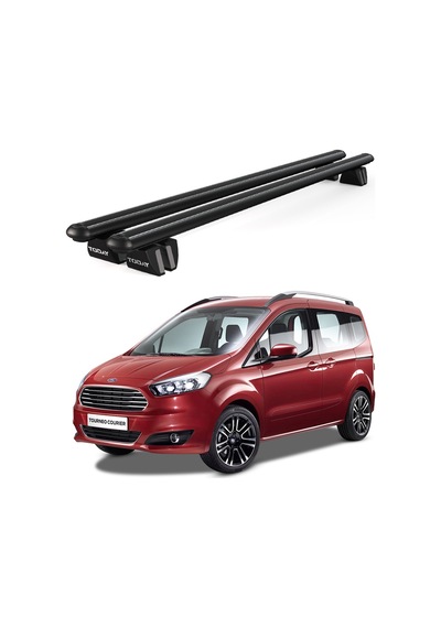 Pençe Ford Tourneo Courier 2014 Ve Sonrası Uyumlu Siyah Ara Atkı Port Bagaj Tavan Barı