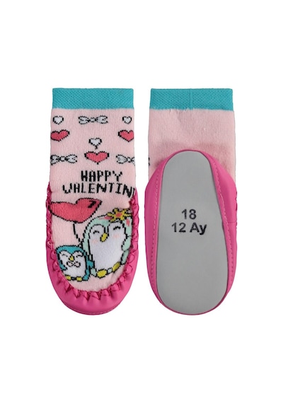 Civil Baby Penguen Bebek Kız Havlu Çarık Çorap - Standart