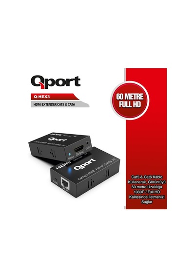 Qport Q-hex3 Hdmı-cat6 60metre Hdmı Extender