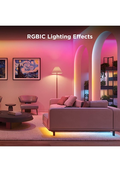 Govee RGBICW WiFi+Bluetooth Matter Destekli, Kesilebilir, Silikon Kaplamalı LED Şerit S - 10 Metre -