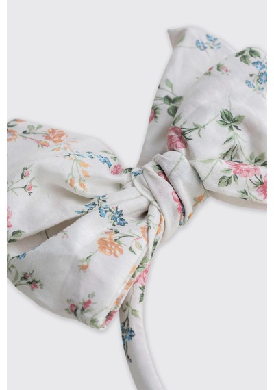 Panço Liberty Kumaş Çiçek Desenli Kız Çocuk Taç Beyaz 5612GK09020