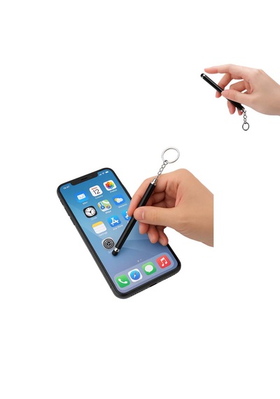 Touchpen Kalem Anahtarlık Dokunmatik Uç Küçük Kalem Telefon Tablet Vb. Dokunmatik Ekran Kalemi Siyah